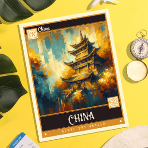 China schilderij briefkaart