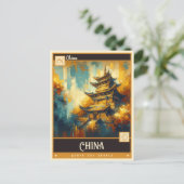 China | schilderij briefkaart (Staand voorkant)