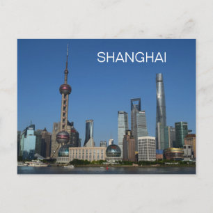 China Shanghai City Scene Bund Area Uitzicht Briefkaart