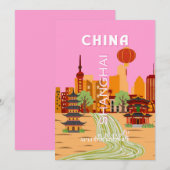 China Shanghai Reis Kunst Kaart (Voorkant / Achterkant)