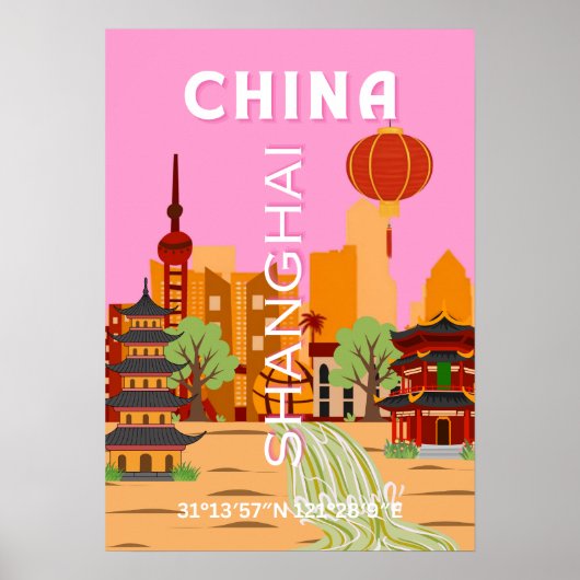 China Shanghai Reis Kunst Poster (Voorkant)