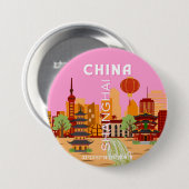 China Shanghai Reis Kunst Ronde Button 7,6 Cm (Voorkant /achterkant)