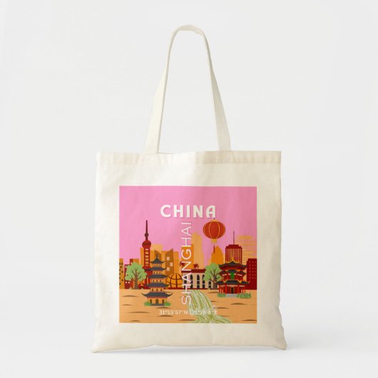 China Shanghai Reis Kunst Tote Bag (Voorkant)