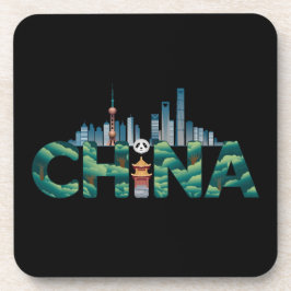 China Shanghai Temple Panda Bier Onderzetter