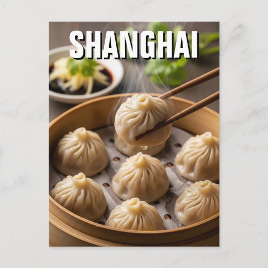 China Shanghai Xiaolongbao Briefkaart (Voorkant)