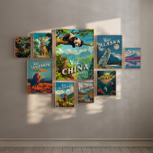 China Sichuan Panda Reisposter Muurkunst Poster