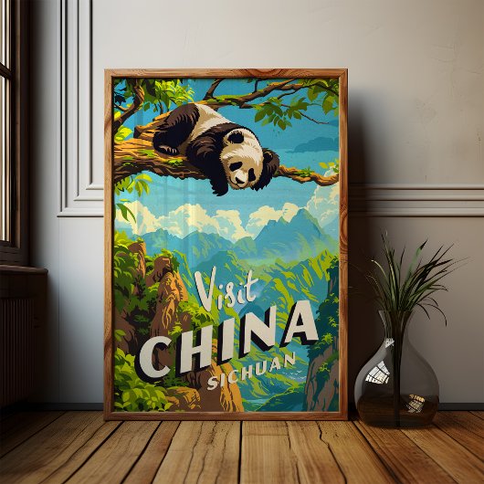 China Sichuan Panda Reisposter Muurkunst Poster