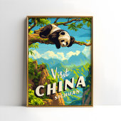 China Sichuan Panda Travel Poster Wall Art