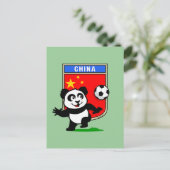 China Soccer Panda Briefkaart (Staand voorkant)
