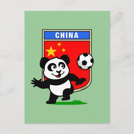 China Soccer Panda Briefkaart (Voorkant)