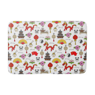 China Symbols Patroon Badmat