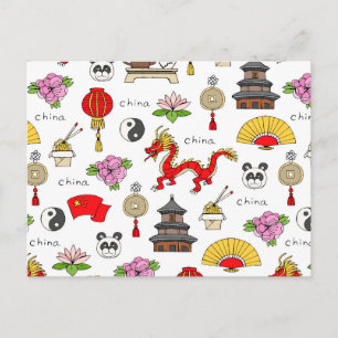 China Symbols Patroon Briefkaart