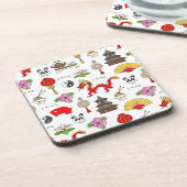 China Symbols Patroon Drankjes Onderzetter (Linkerzijde)