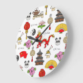 China Symbols Patroon Grote Klok (Hoek)