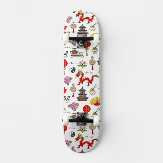China Symbols Patroon Skateboard (Voorkant)