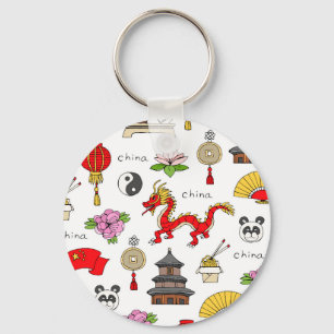 China Symbols Patroon Sleutelhanger