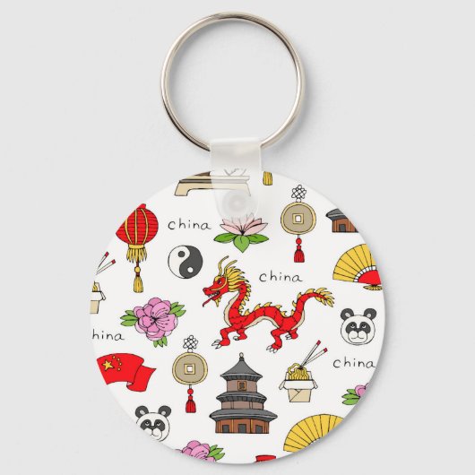 China Symbols Patroon Sleutelhanger (Voorkant)