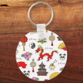 China Symbols Patroon Sleutelhanger (Voorkant)