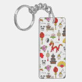 China Symbols Patroon Sleutelhanger (Voorkant Links)