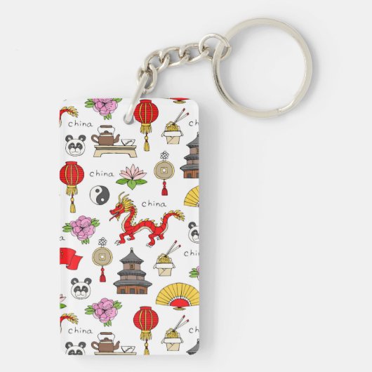 China Symbols Patroon Sleutelhanger (achterkant)