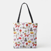 China Symbols Patroon Tote Bag (Achterkant)