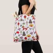 China Symbols Patroon Tote Bag (Dichtbij)