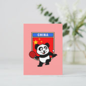 China Table Tennis Panda Briefkaart (Staand voorkant)