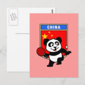 China Table Tennis Panda Briefkaart (Voorkant / Achterkant)