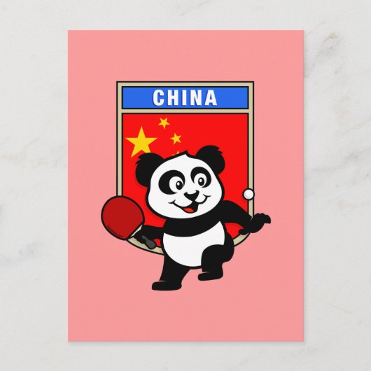 China Table Tennis Panda Briefkaart (Voorkant)