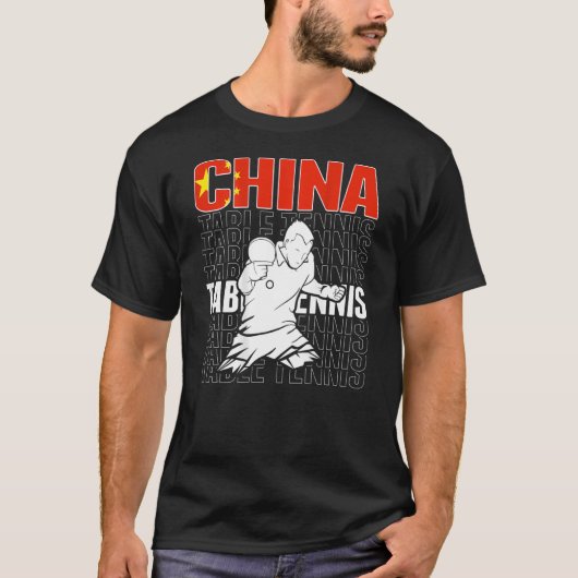 China Table Tennis Support Chinese Ping Pong Tea T-shirt (Voorkant)