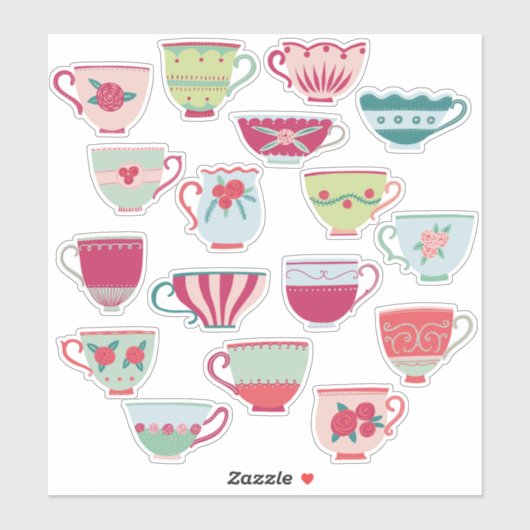 China Teacups Sticker (Vel)