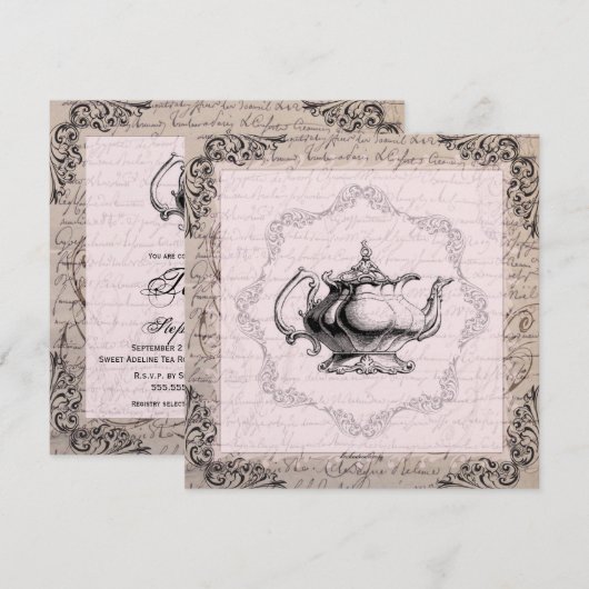  China Teapot Vrijgezellenfeest Tea Party Kaart (Voorkant / Achterkant)