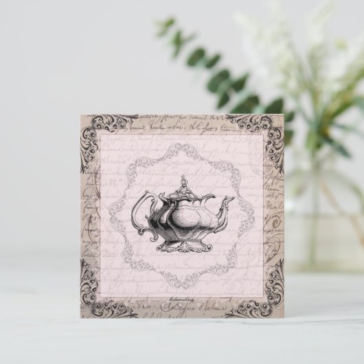  China Teapot Vrijgezellenfeest Tea Party Kaart (Staand voorkant)