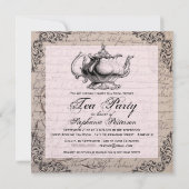  China Teapot Vrijgezellenfeest Tea Party Kaart (Achterkant)