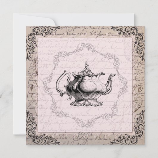  China Teapot Vrijgezellenfeest Tea Party Kaart (Voorkant)