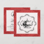  China Teapot Vrijgezellenfeest Tea Party Kaart (Voorkant / Achterkant)