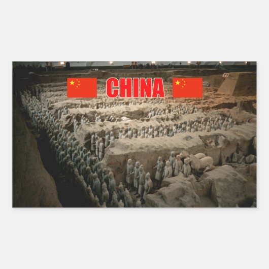 CHINA Terracotta Army Rechthoekige Sticker (Voorkant)