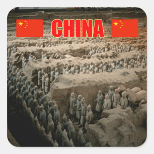 CHINA Terracotta Army Vierkante Sticker
