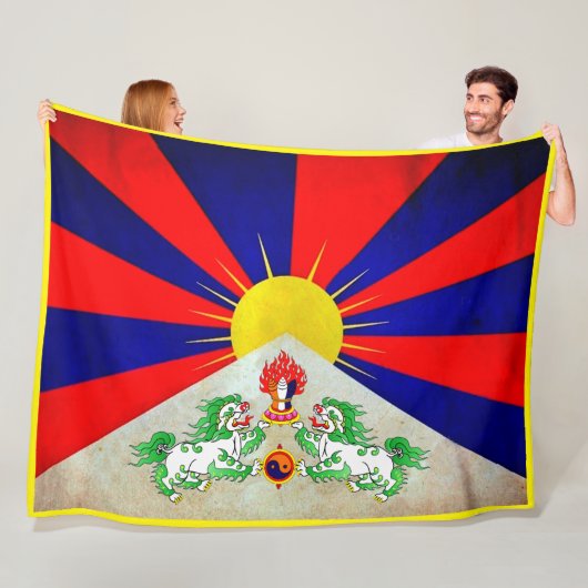 " China: TIBET Flagge ... " Fleece Deken (In situ)