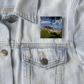 China, Tibet, Lhasa, Potala-paleis Vierkante Button 5,1 Cm (In situ)