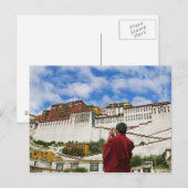 China, Tibet, Lhasa, Tibetaanse monnik met Potala Briefkaart (Voorkant / Achterkant)