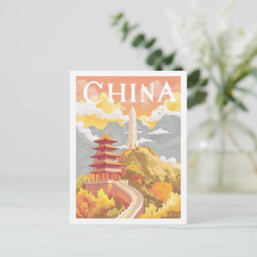 China Tiongkok Vintage Beroemde Reisplaats Briefkaart (Staand voorkant)