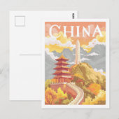 China Tiongkok Vintage Beroemde Reisplaats Briefkaart (Voorkant / Achterkant)