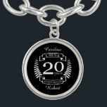 China Traditional wedding verjaarary 20 years Armband<br><div class="desc">Designed to celebrate 20 years of marriage. This design has a white (china) colored laurel design on a black background. China is the traditional gift for this main. The text reads china 20 years verjaardagsfeest. In romantische stijl to celebrate your 20th year of marriage. If you would like any help...</div>