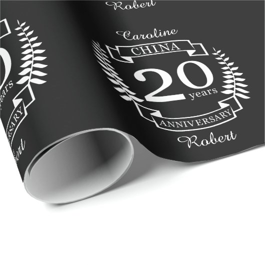 China Traditional wedding verjaarary 20 years Cadeaupapier (Rol Hoek)