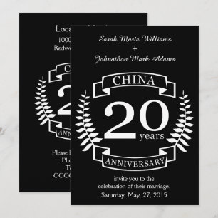 China Traditional wedding verjaarary 20 years Kaart