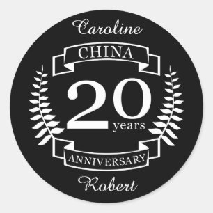 China Traditional wedding verjaarary 20 years Ronde Sticker