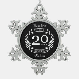 China Traditional wedding verjaarary 20 years Tin Sneeuwvlok Ornament