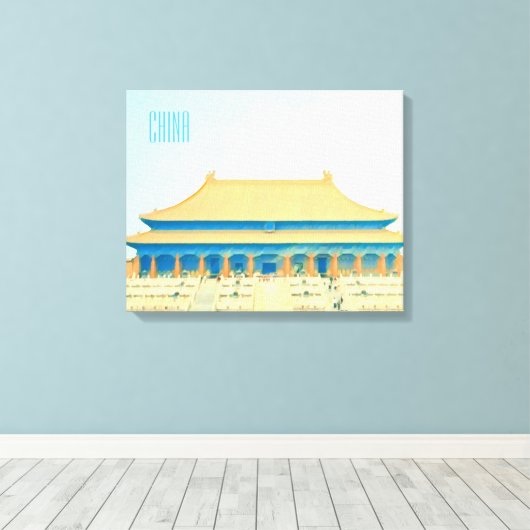 China Verboden het vintonijnreizen van de Stad Canvas Afdruk (Insitu (Houten vloer))