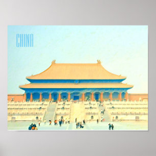 China Verboden het vintonijnreizen van de Stad Poster